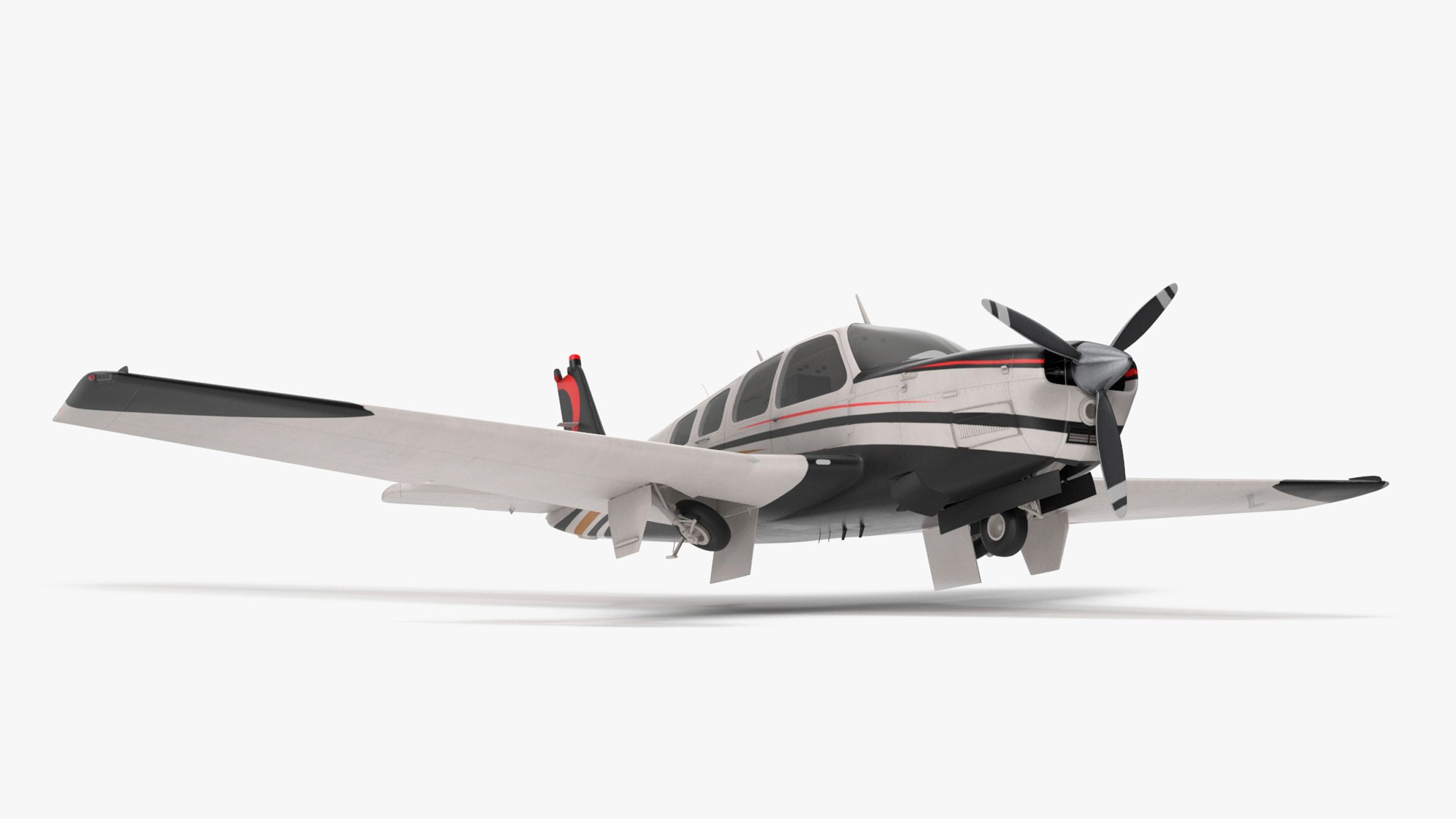 3D model Beechcraft Bonanza Plane Rigged for Maya