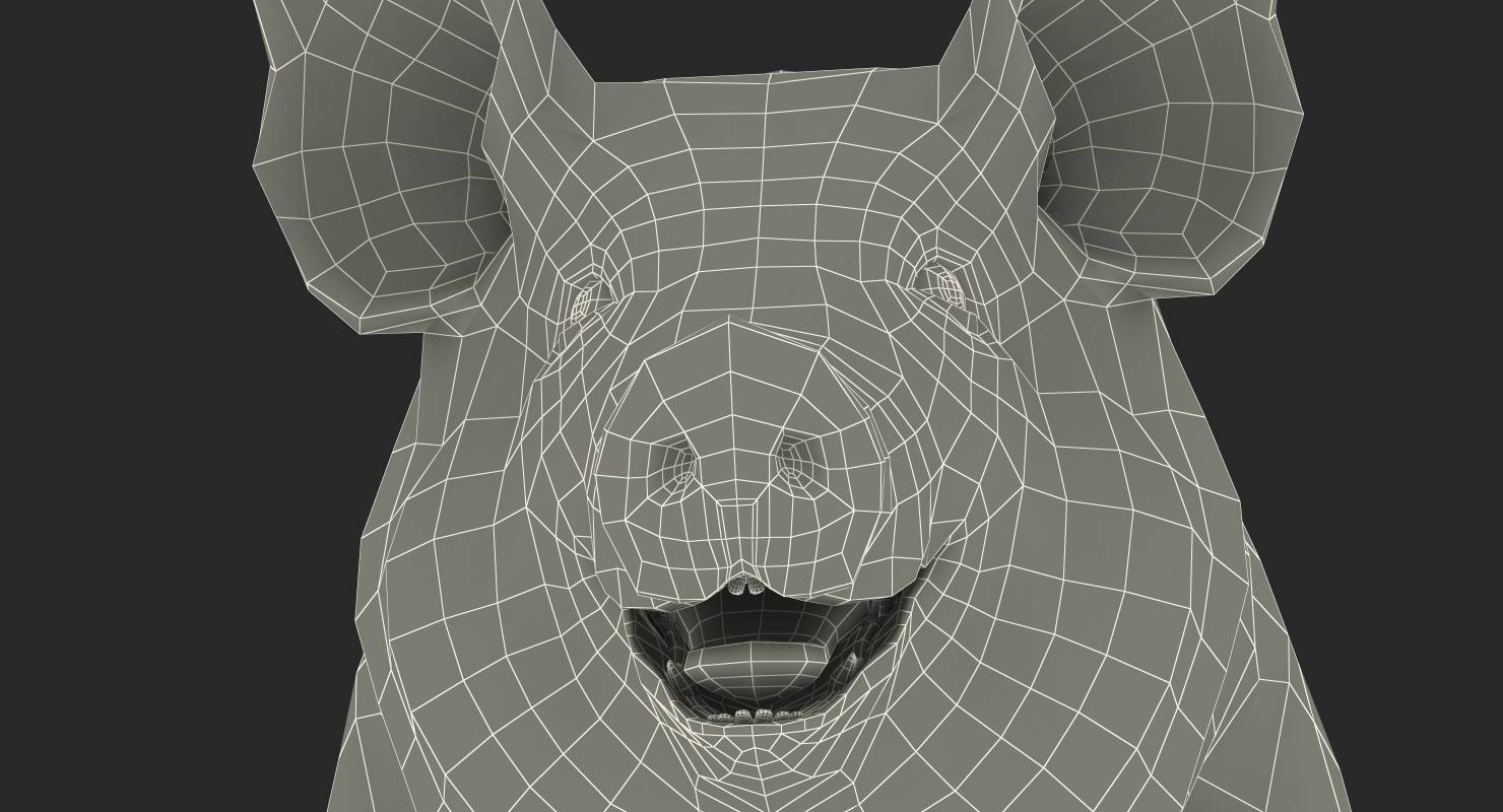 3D Hampshire Pig Sow with Fur Rigged model