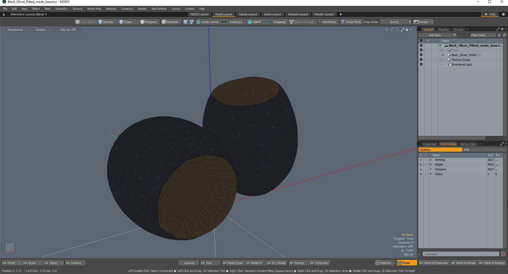 Black Olives Pitted 3D model