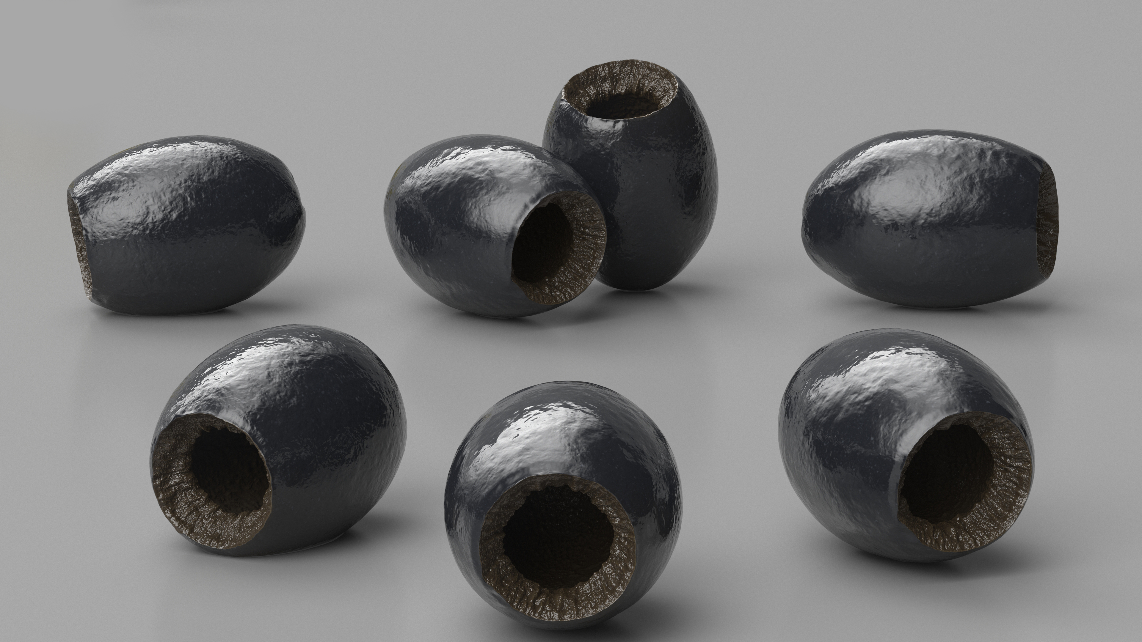 Black Olives Pitted 3D model