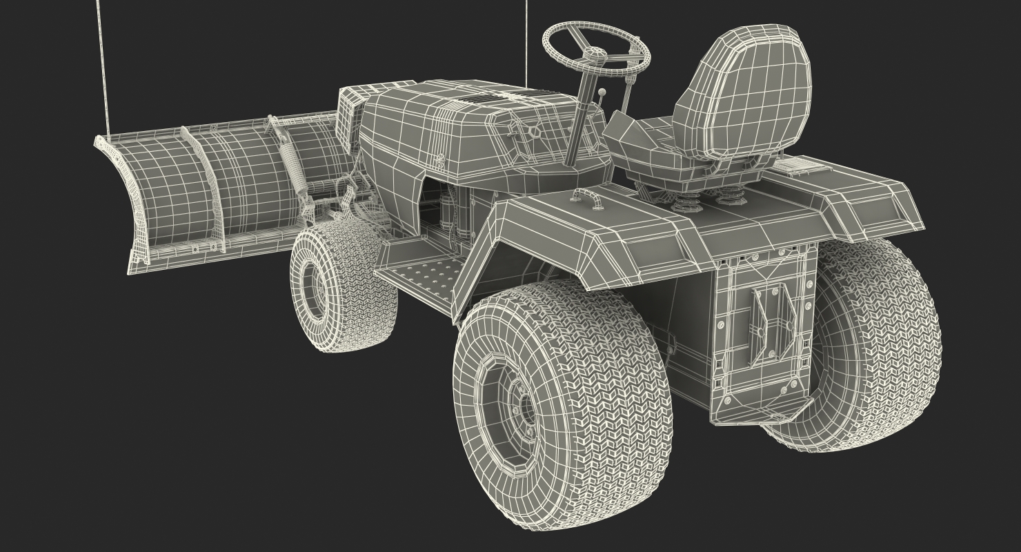 Tractor with Snow Plow 3D