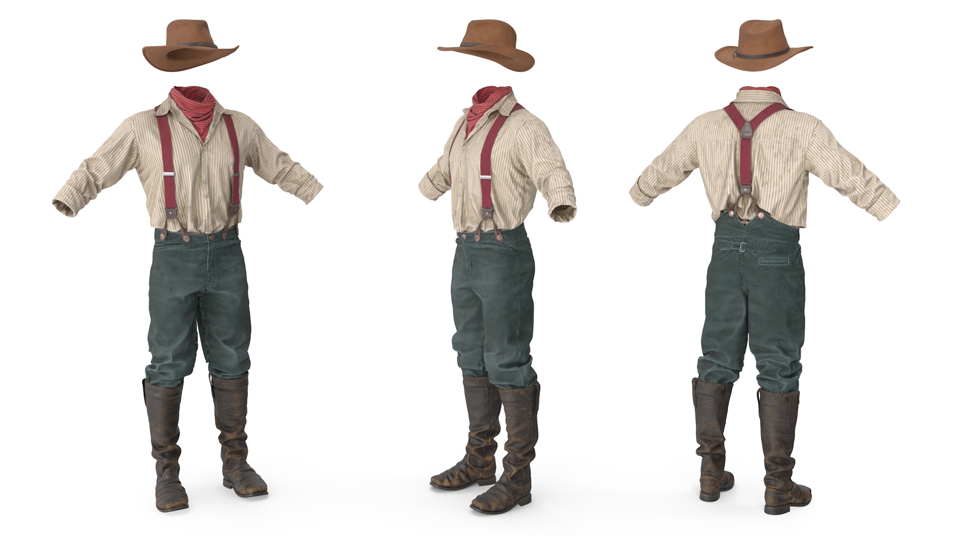 Wild West Mens Clothes 3D