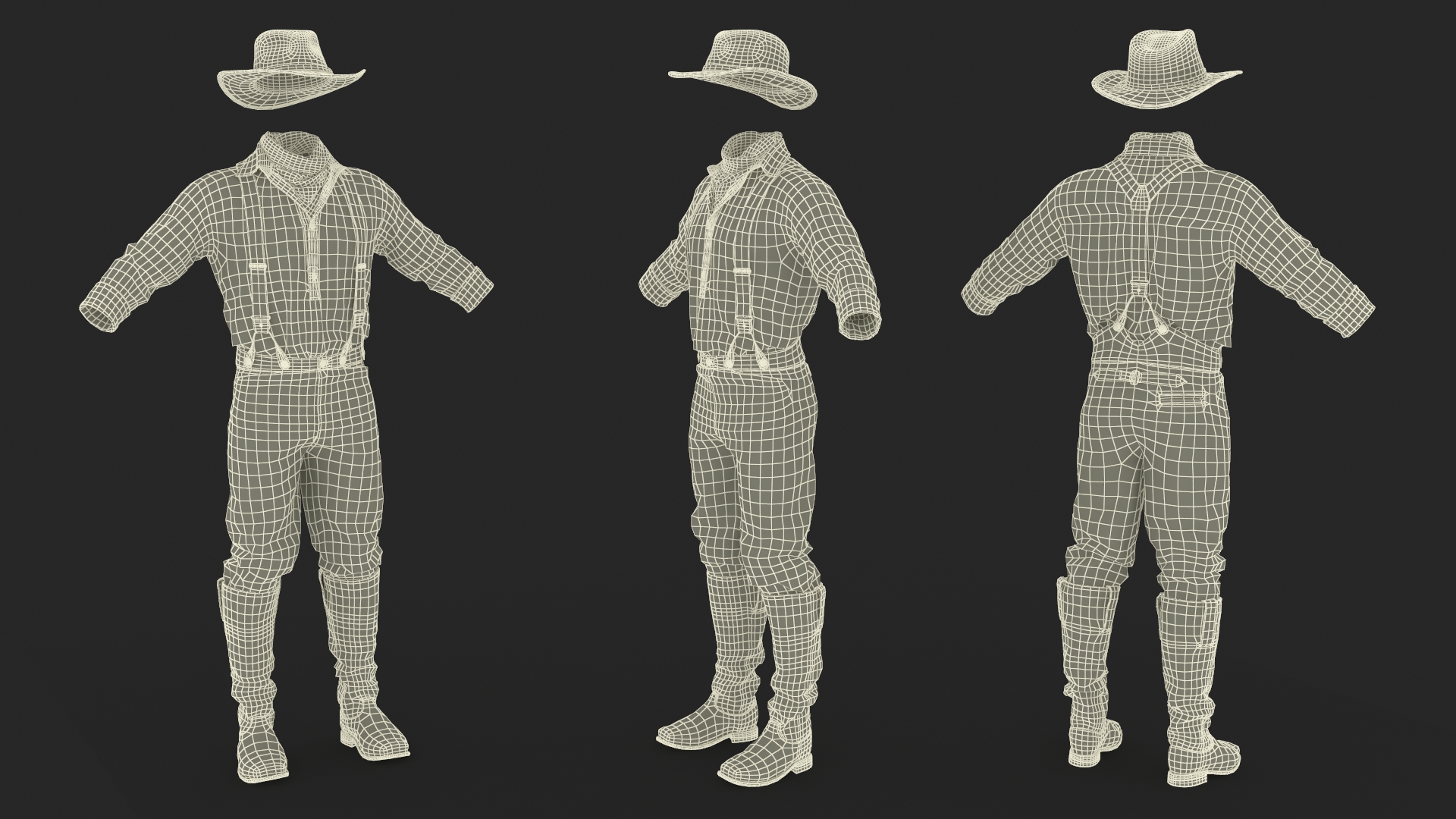 Wild West Mens Clothes 3D