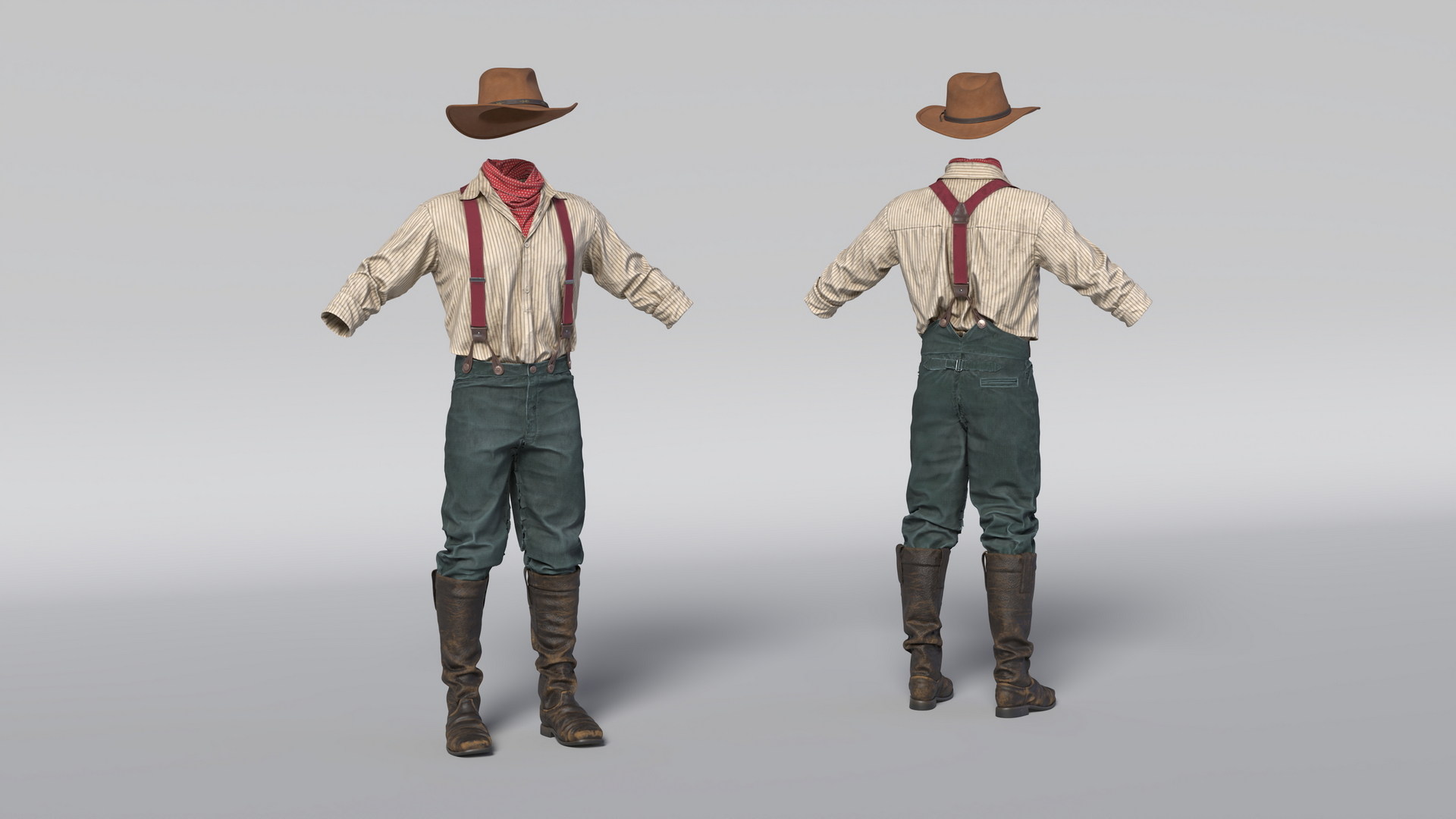 Wild West Mens Clothes 3D