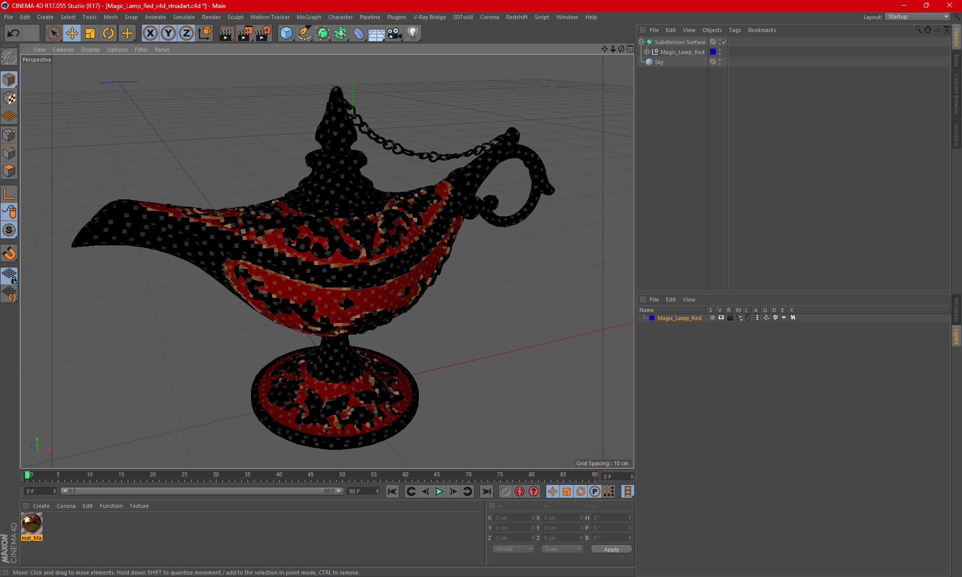 Magic Lamp Red 3D model