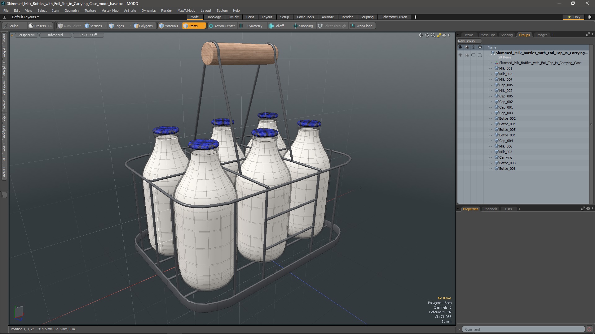 3D Skimmed Milk Bottles with Foil Top in Carrying Case