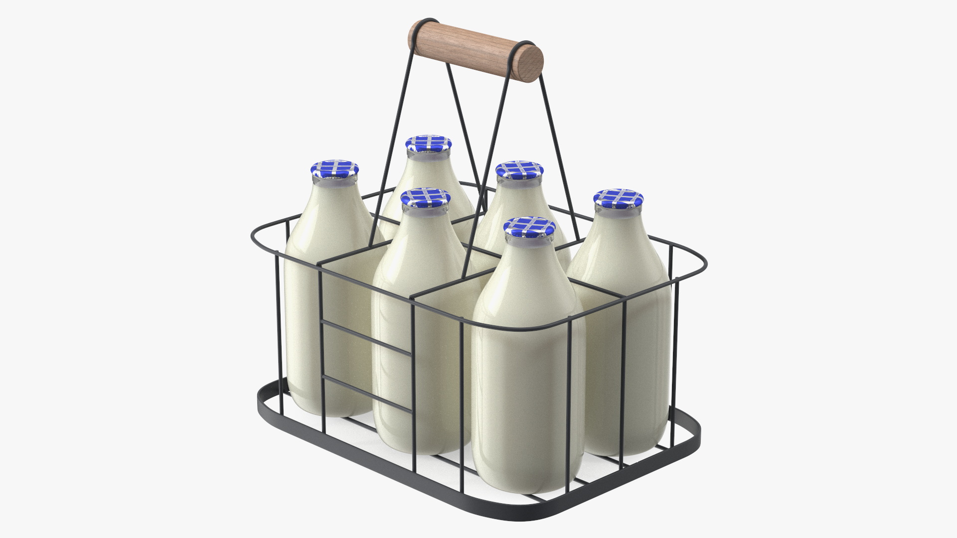 3D Skimmed Milk Bottles with Foil Top in Carrying Case