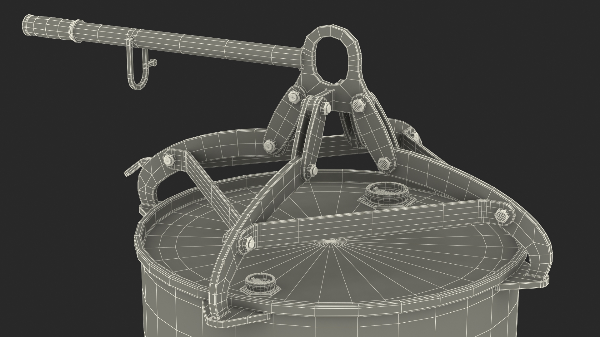 Vertical Drum Lifting Tongs with Barrel 3D model