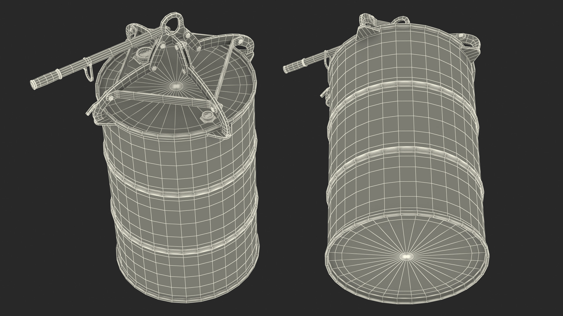 Vertical Drum Lifting Tongs with Barrel 3D model