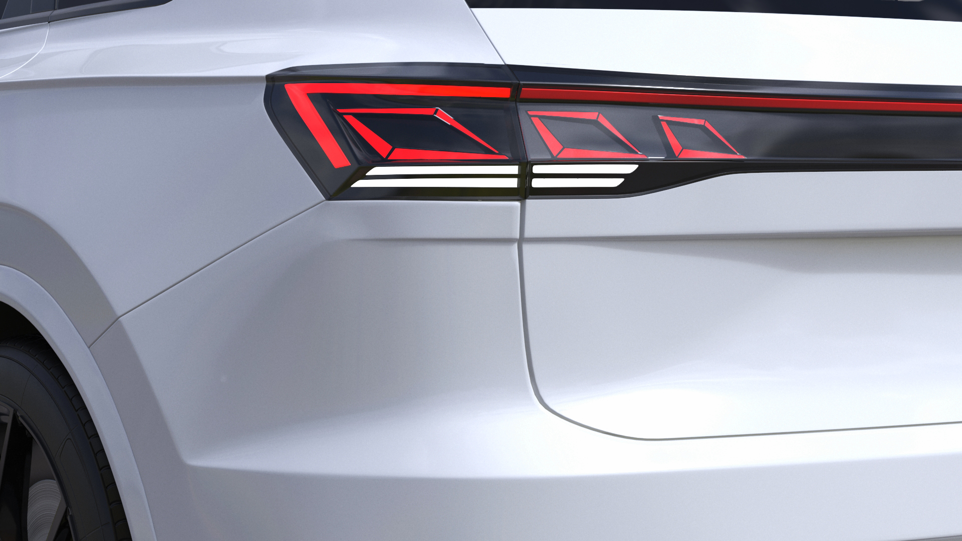 3D model Electric SUV White Lights On Rigged