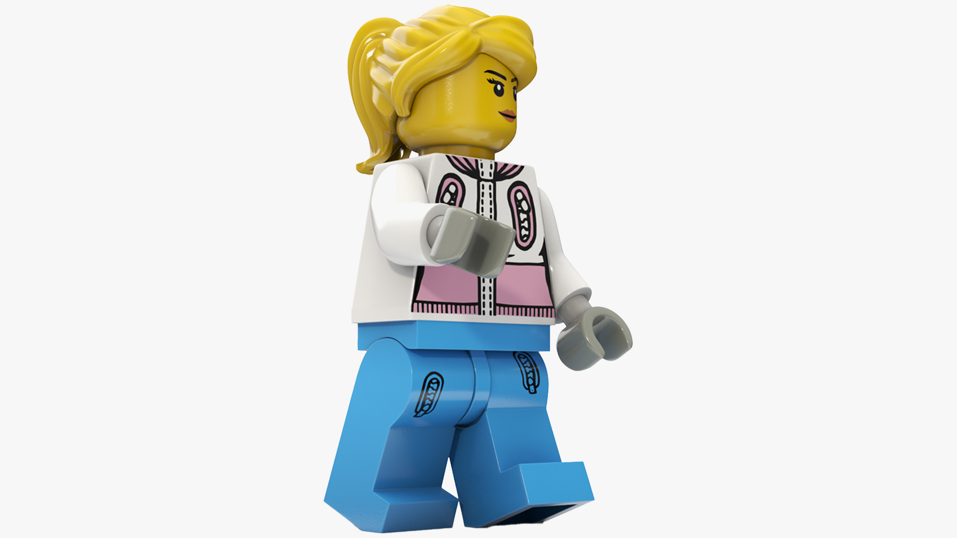 3D model Minifigure LEGO Teenager Girl Rigged for Maya