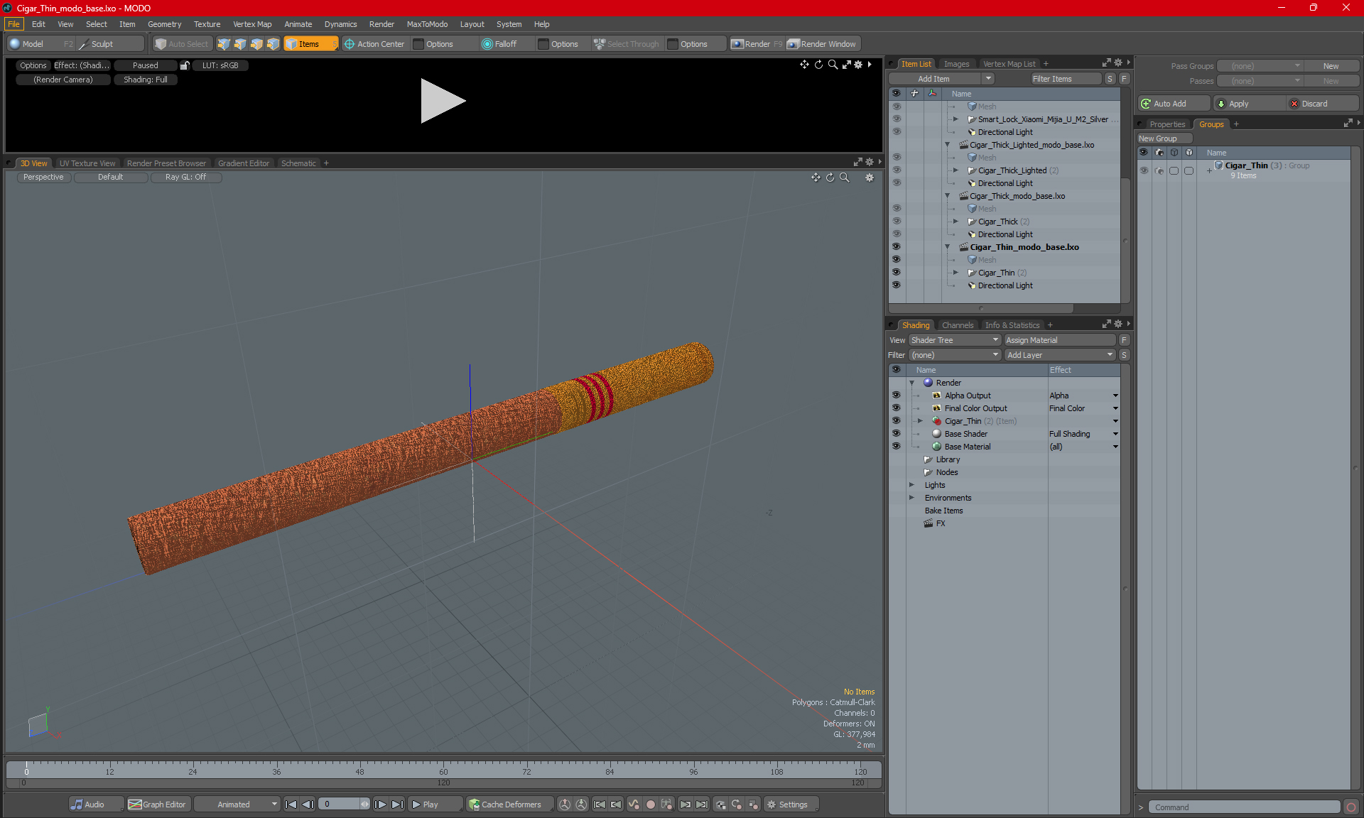 3D model Cigar Thin