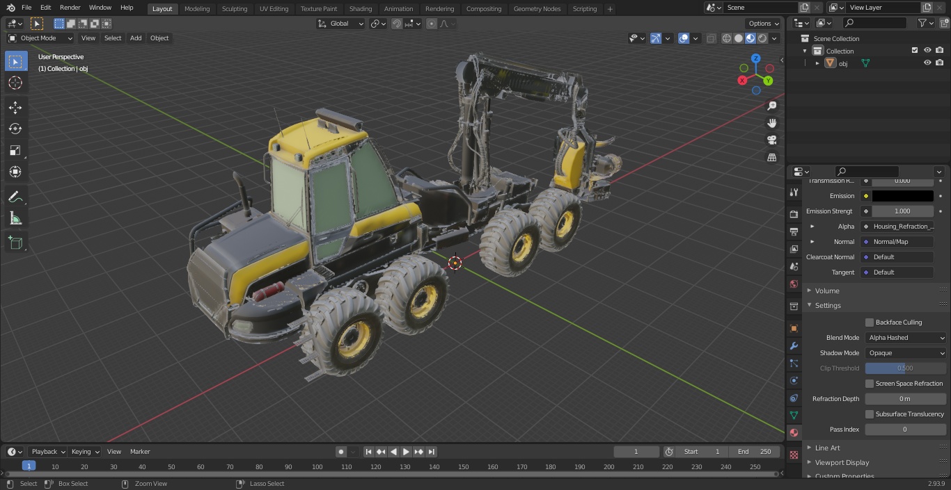 Forestry Harvester PONSSE Bear 8W Dirty 3D model