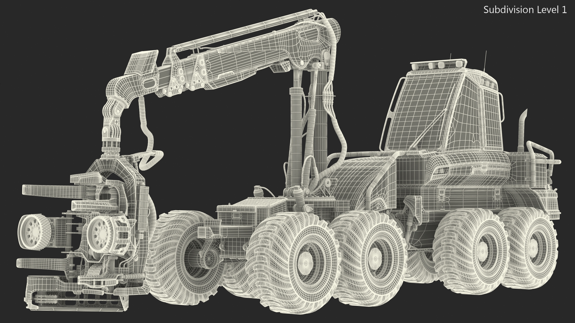 Forestry Harvester PONSSE Bear 8W Dirty 3D model