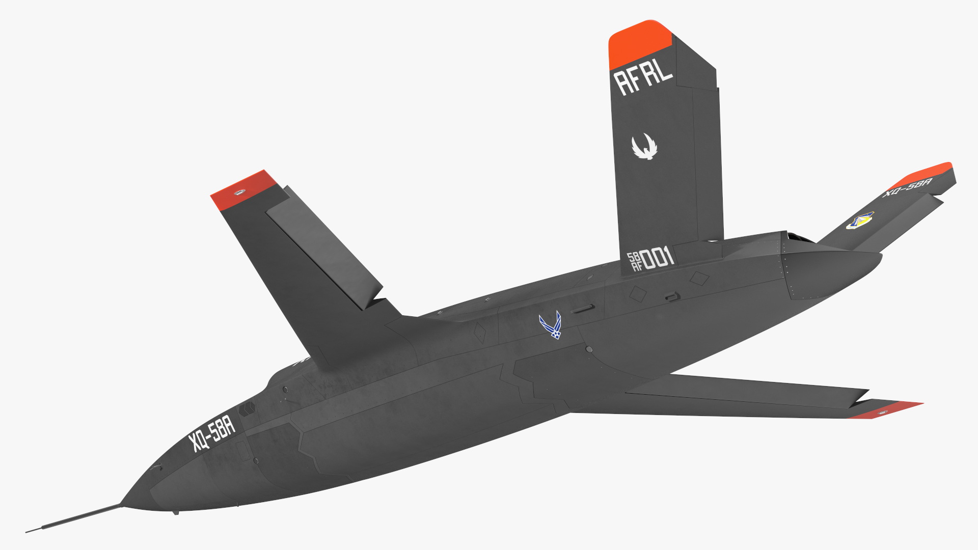 3D model Valkyrie Kratos XQ-58 Combat Military Drone Rigged