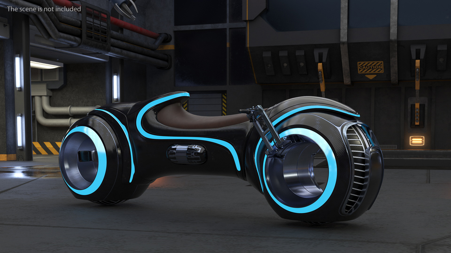 3D Futuristic Motorcycle Rigged model