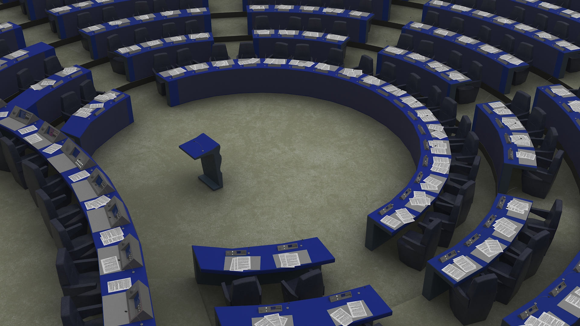 European Parliament Hemicycle Chamber 3D