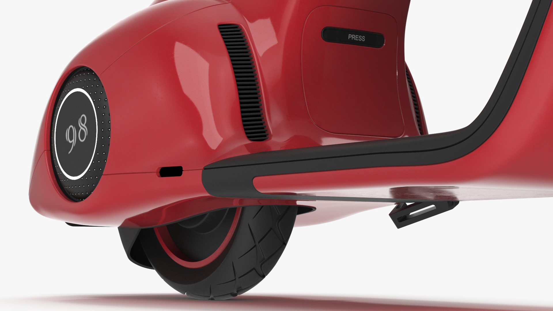 3D model Designer Red Electric Scooter Vespa 98 Lights On Rigged