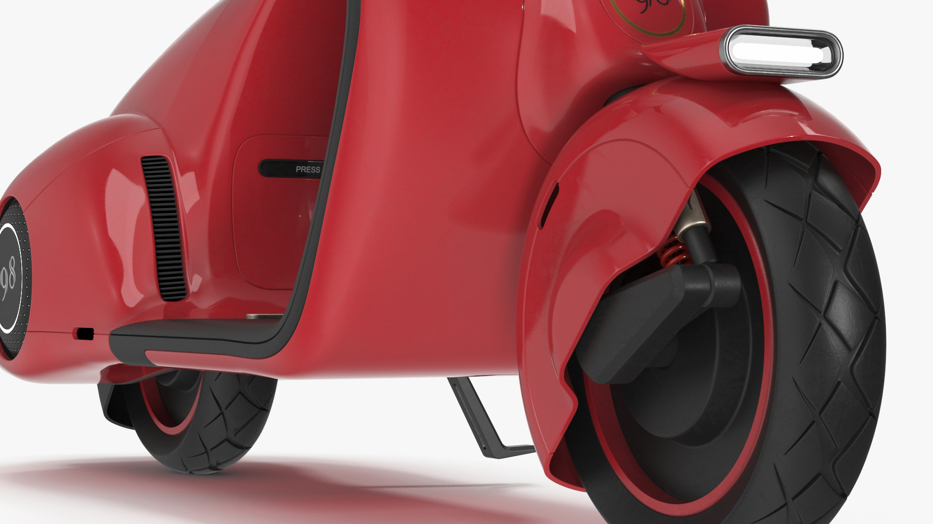 3D model Designer Red Electric Scooter Vespa 98 Lights On Rigged