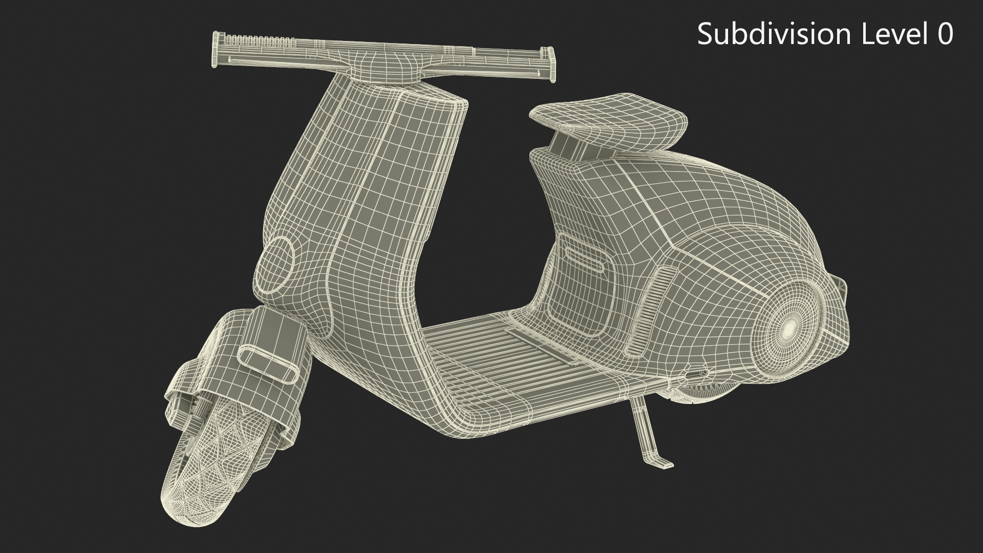 3D model Designer Red Electric Scooter Vespa 98 Lights On Rigged