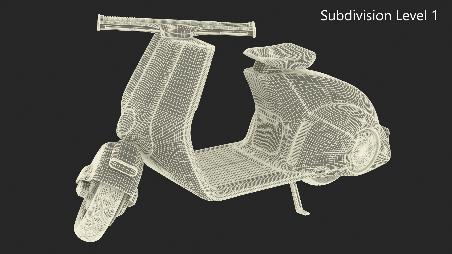 3D model Designer Red Electric Scooter Vespa 98 Lights On Rigged