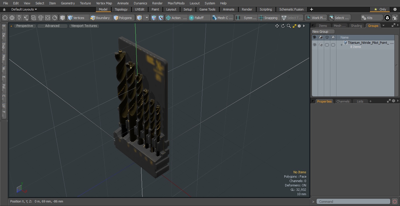 Titanium Nitride Pilot Point Drill Bit Set 3D