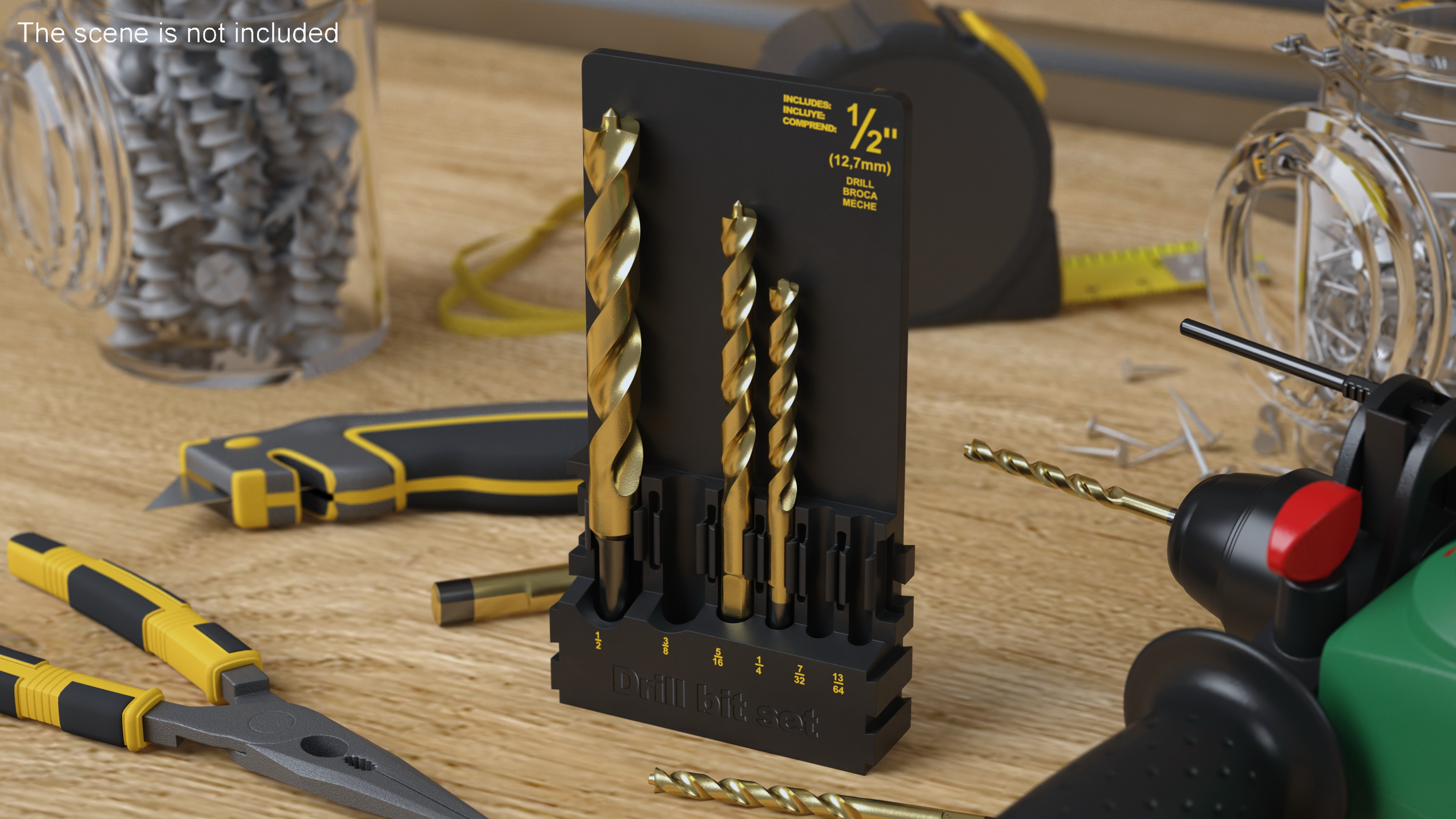 Titanium Nitride Pilot Point Drill Bit Set 3D