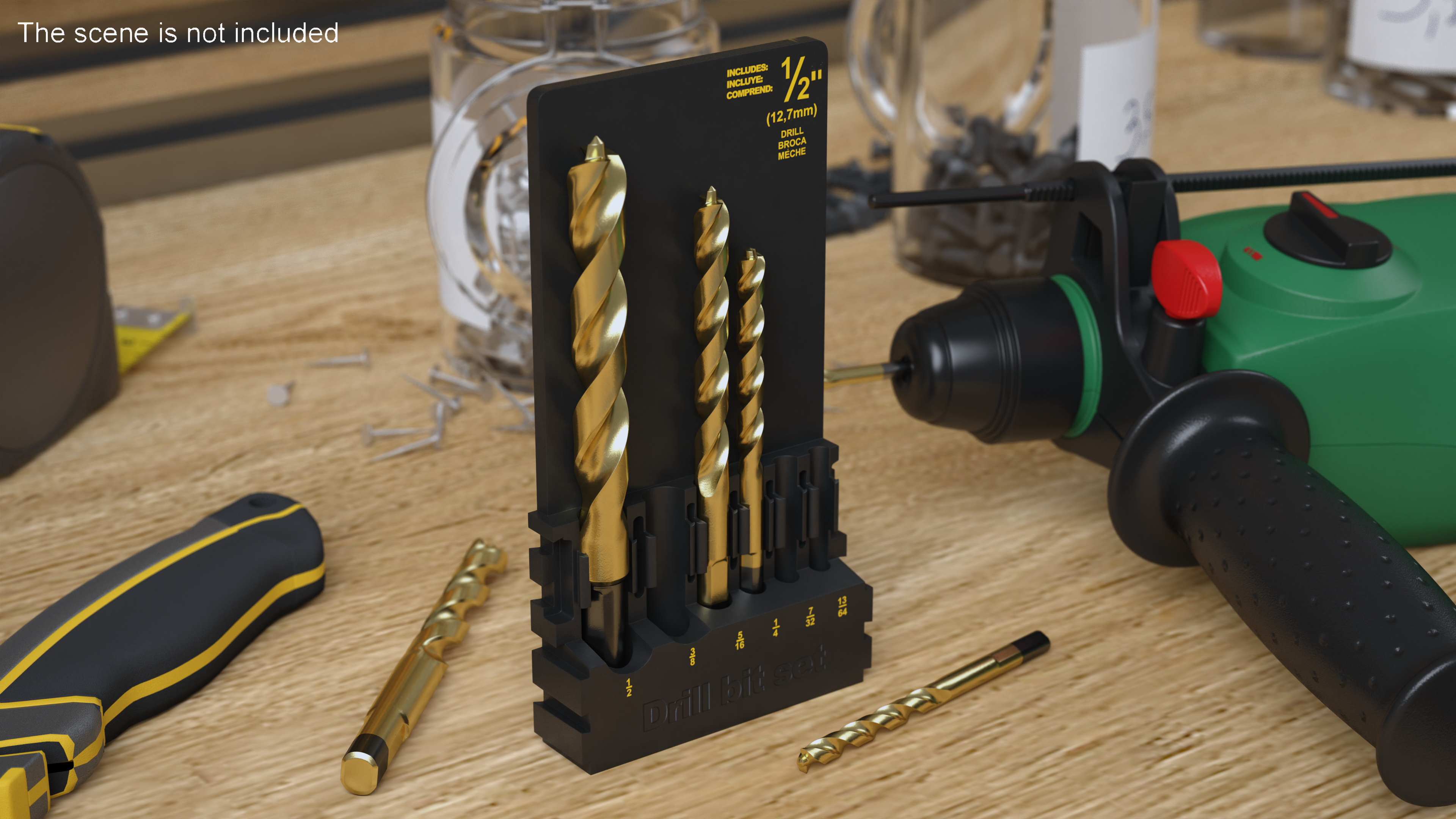 Titanium Nitride Pilot Point Drill Bit Set 3D