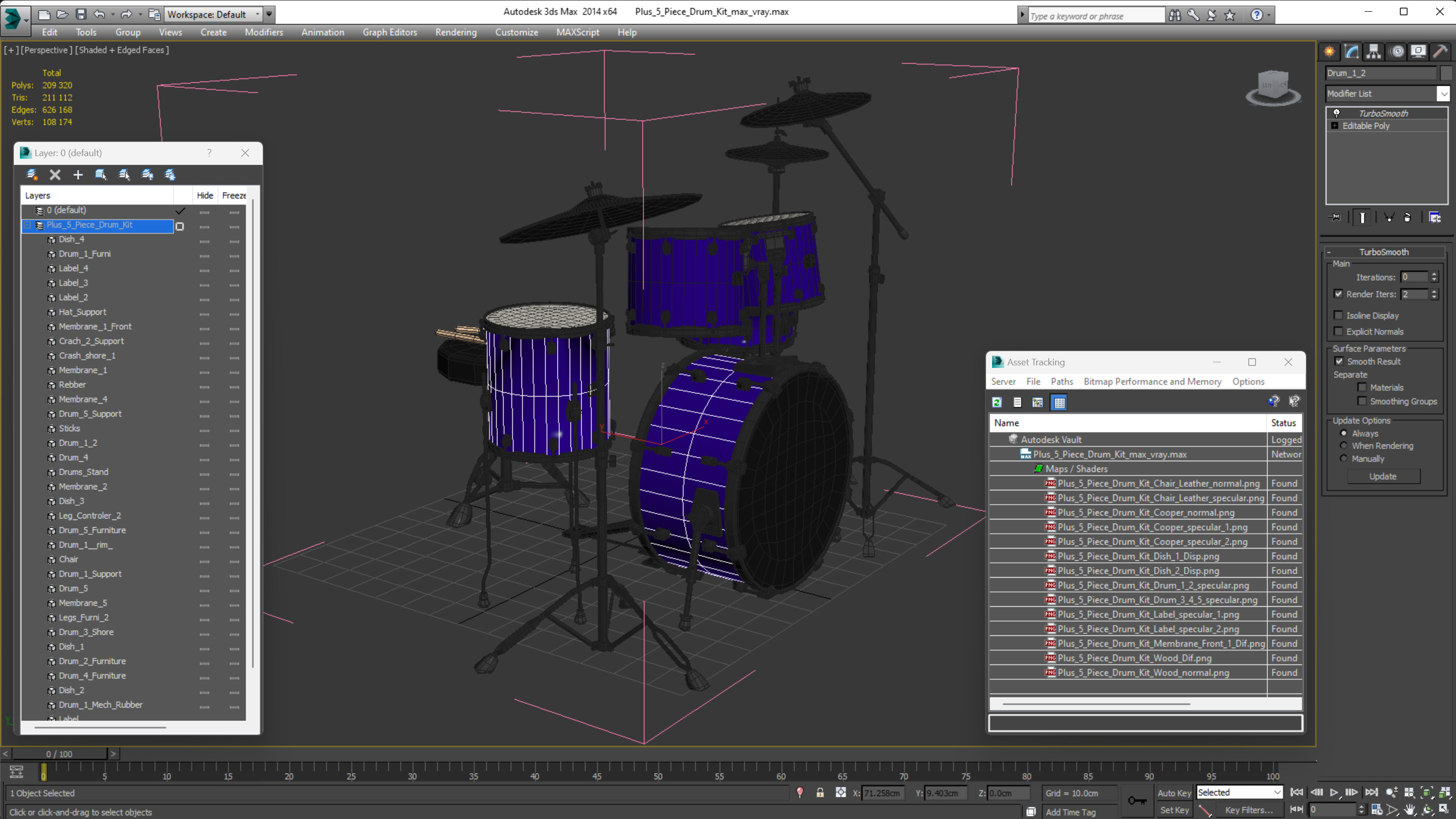 3D Plus 5 Piece Drum Kit