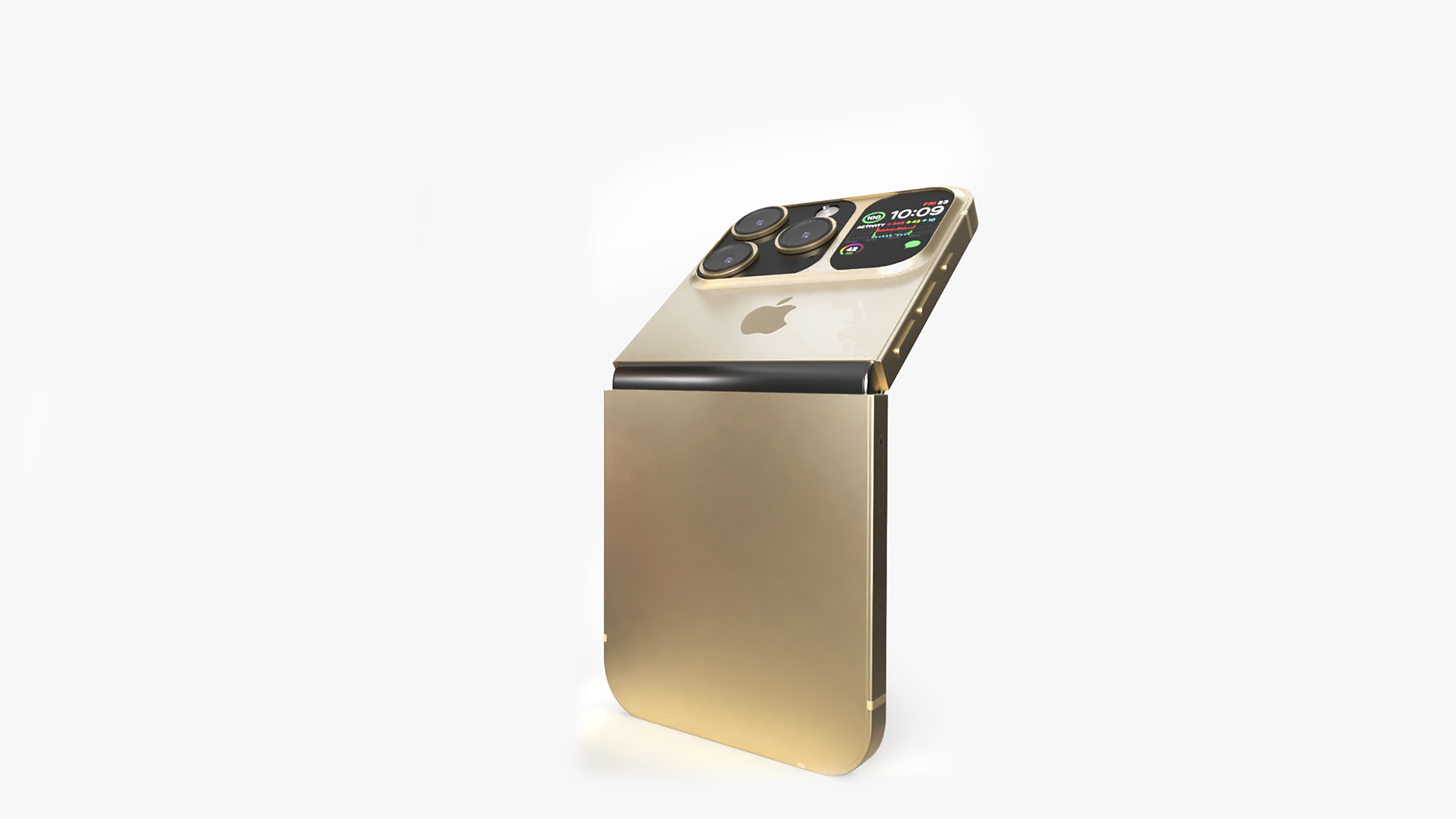 3D Apple iPhone Flip Luxe Gold Rigged for Maya model