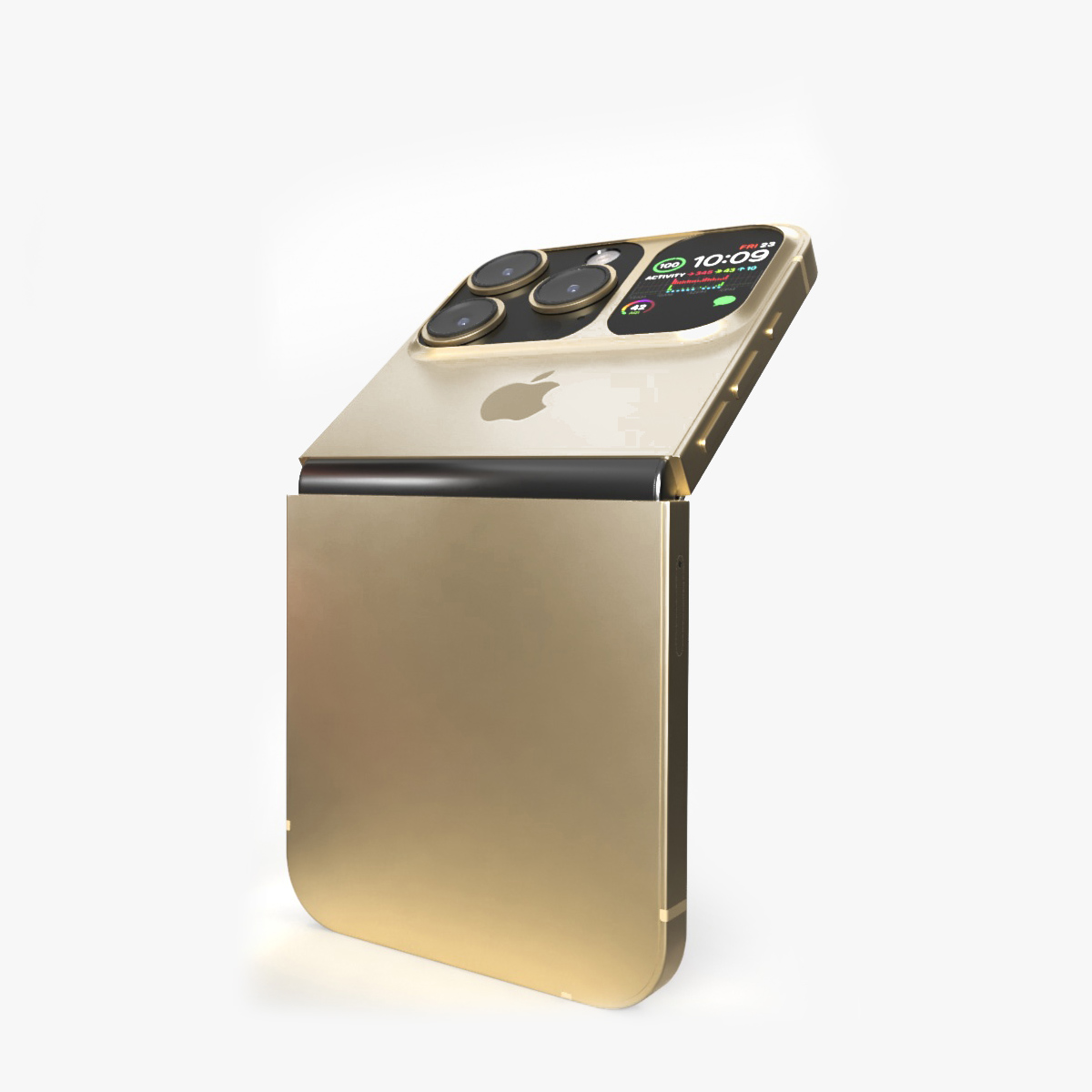 3D Apple iPhone Flip Luxe Gold Rigged for Maya model