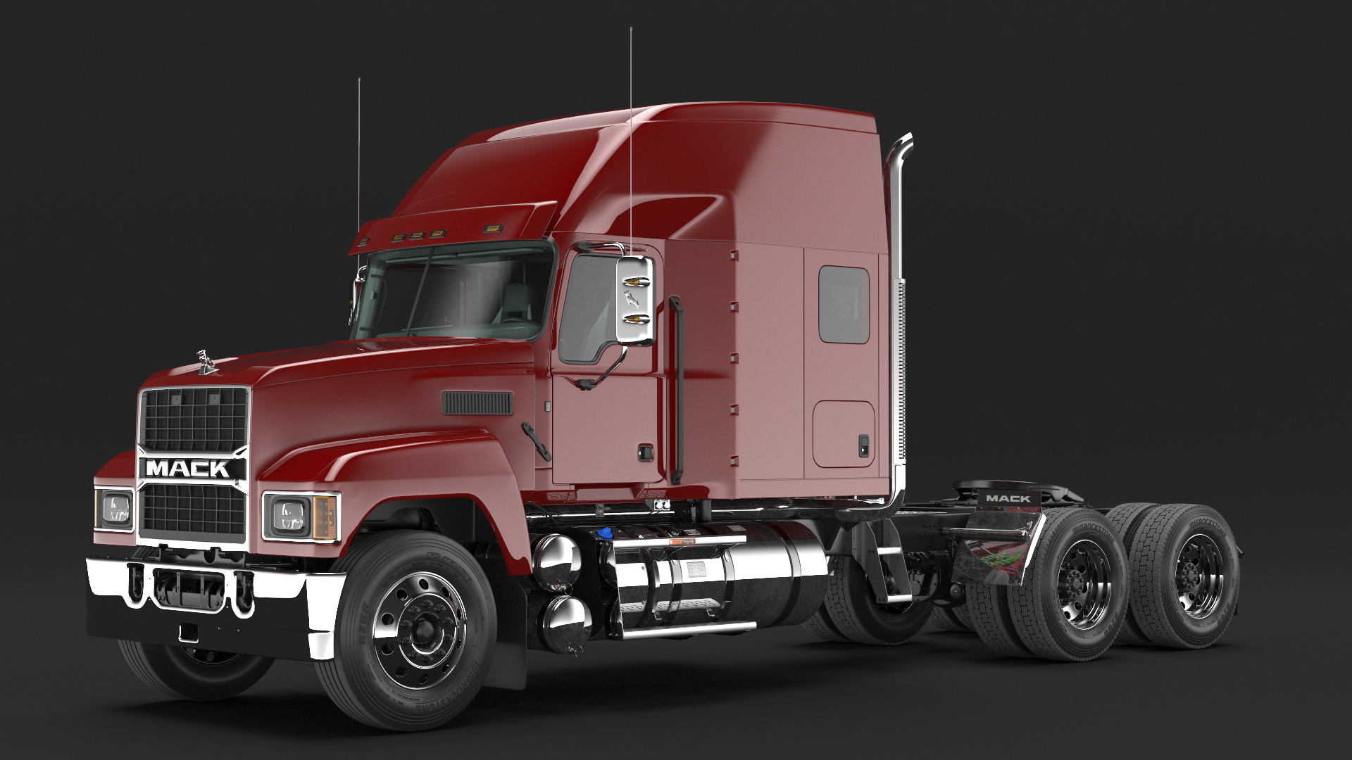 3D model Mack 2025 Pinnacle Day Cab Red