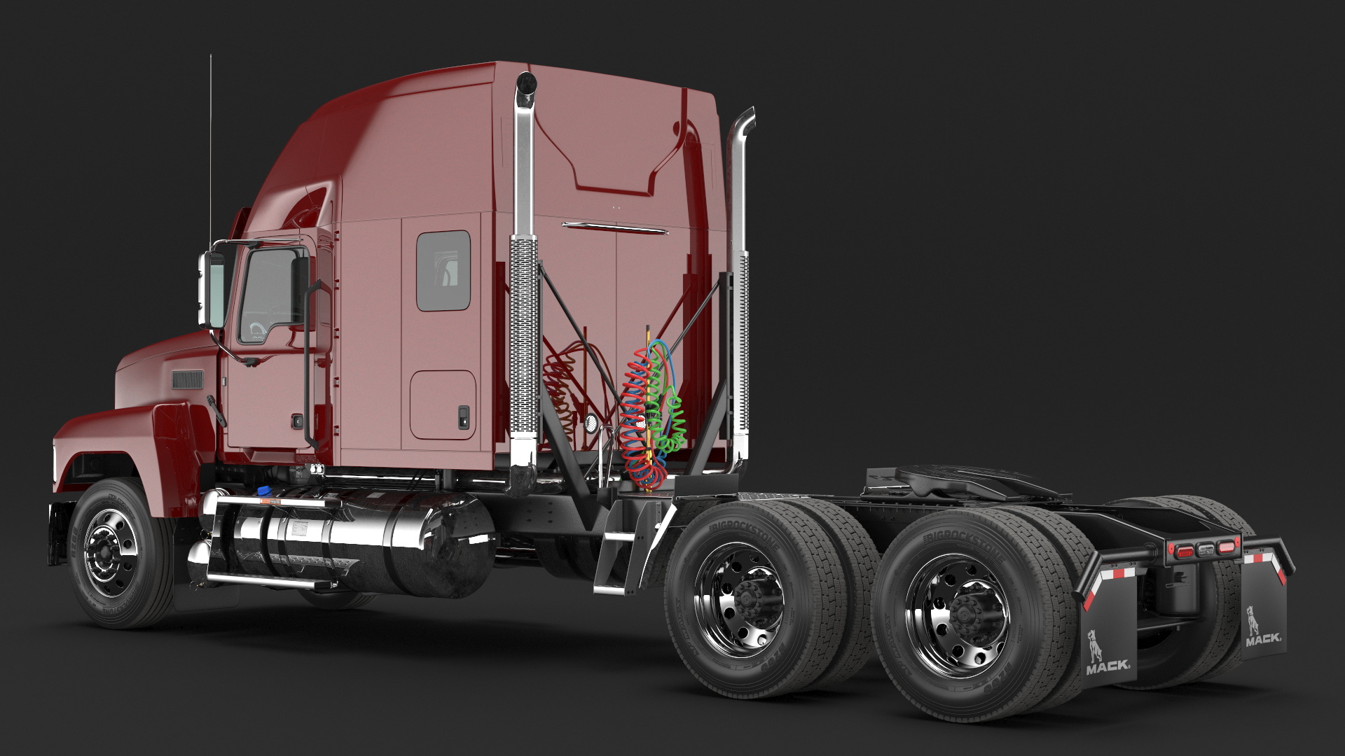 3D model Mack 2025 Pinnacle Day Cab Red