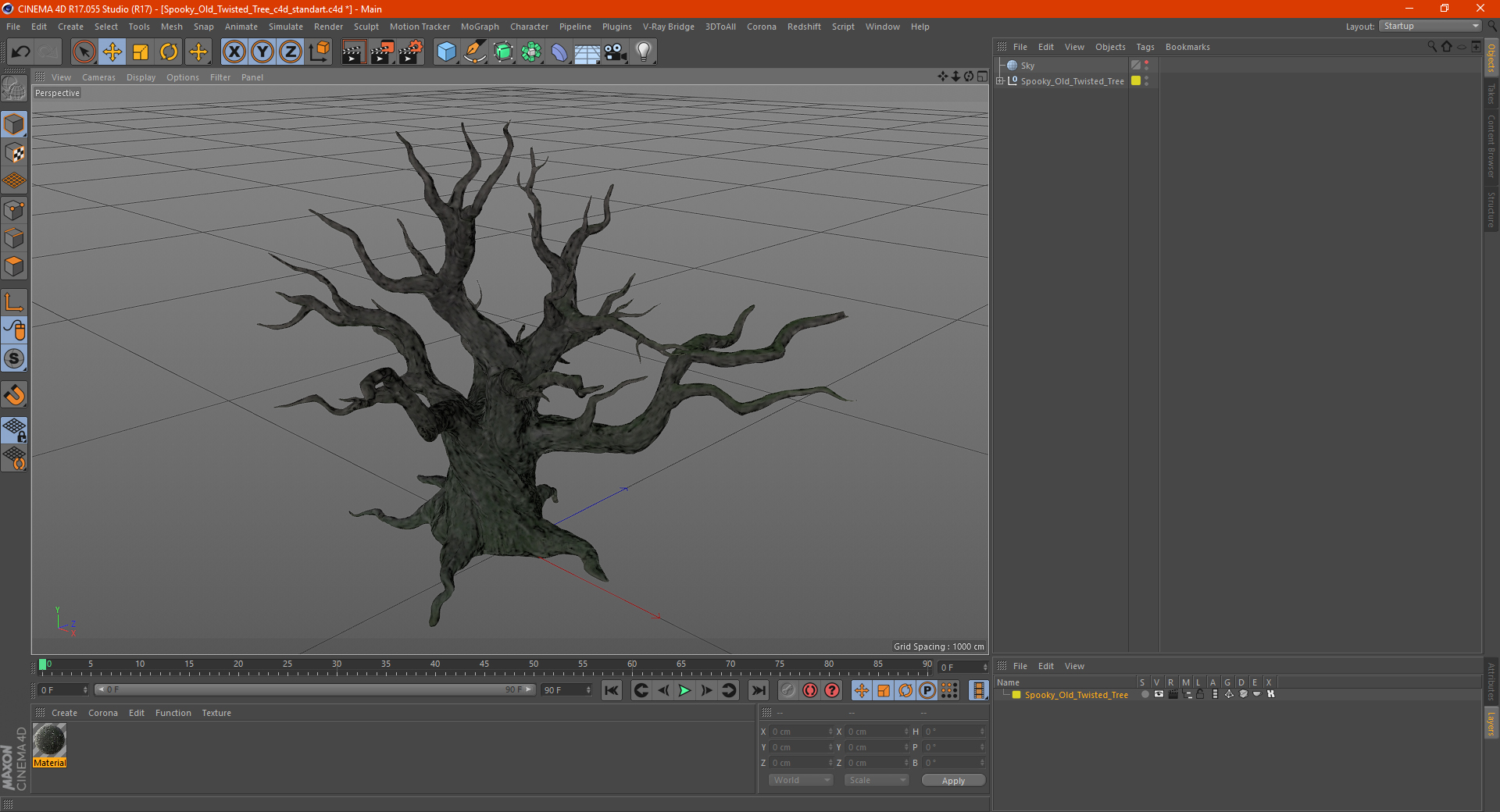 3D Spooky Old Twisted Tree model