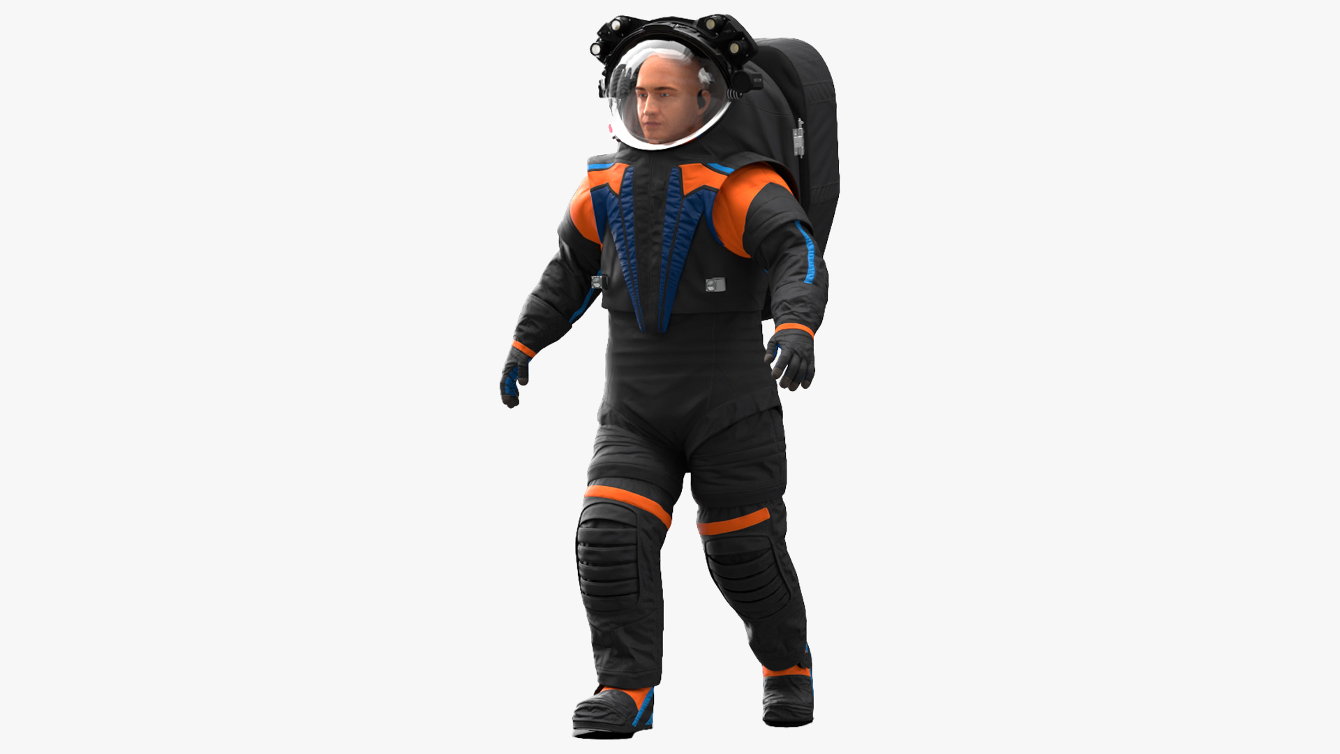 3D Astronaut Wearing Spacesuit Rigged for Cinema 4D model