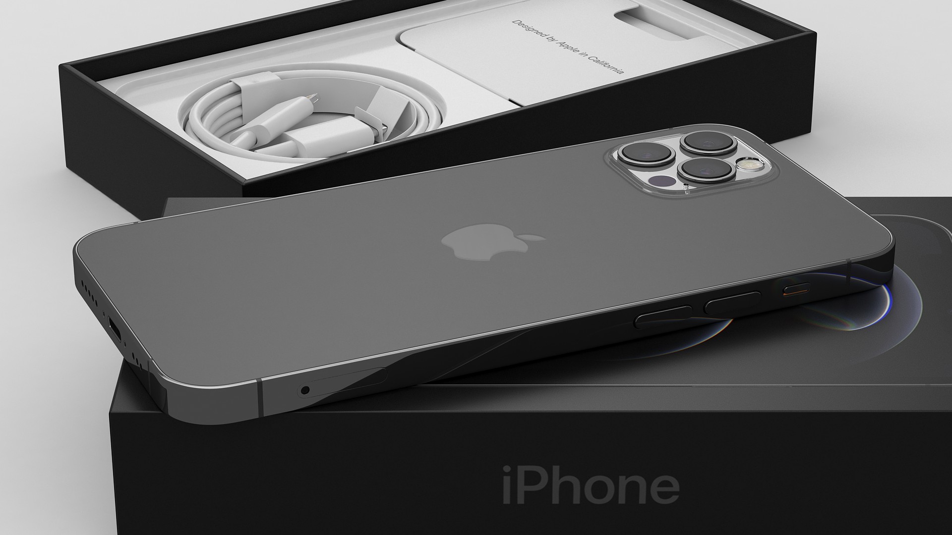 3D model iPhone 12 Pro Unboxed Graphite