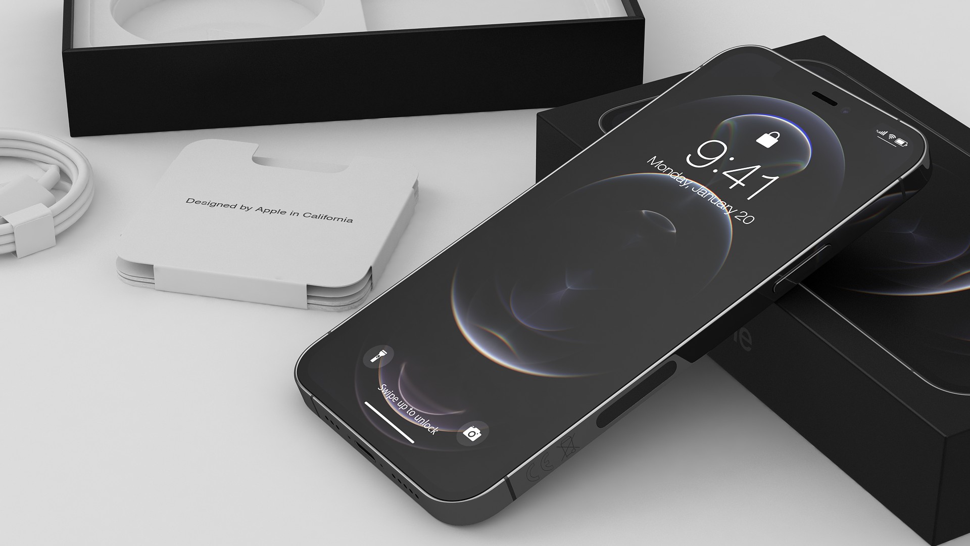 3D model iPhone 12 Pro Unboxed Graphite