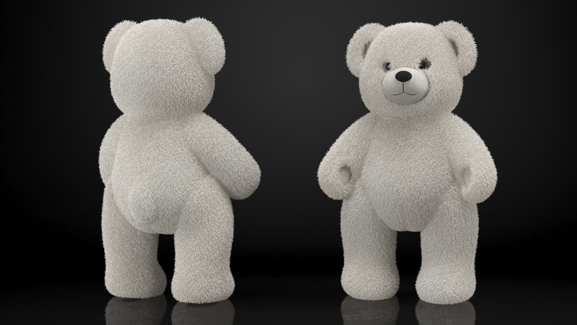 3D Teddy Bear Light Color Fur