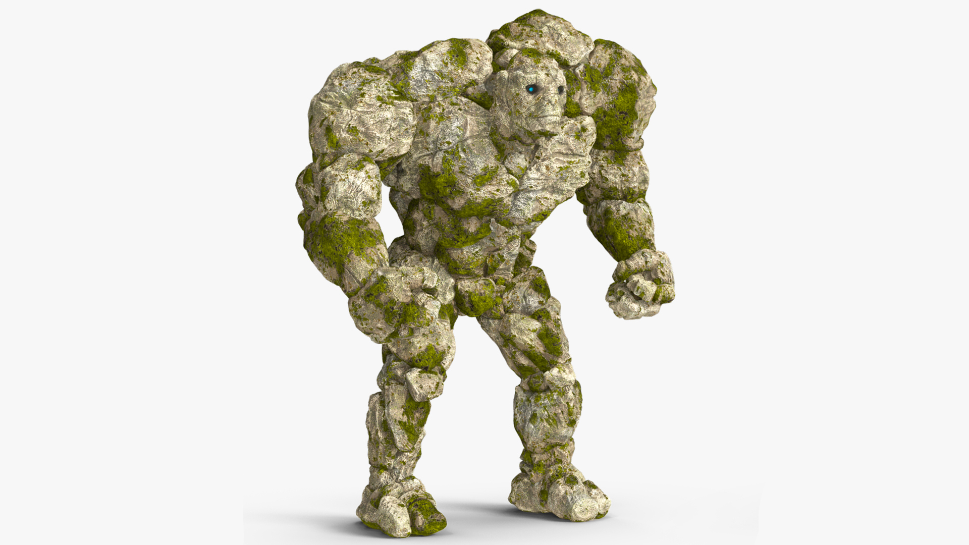 Character Stone Golem Rigged for Cinema 4D 3D