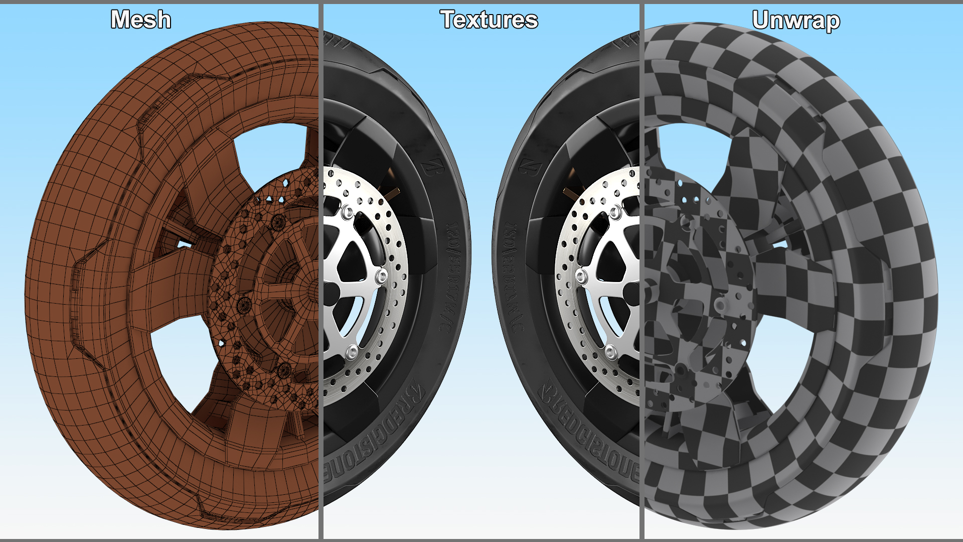 Front Wheel for Sport Motorcycle 3D