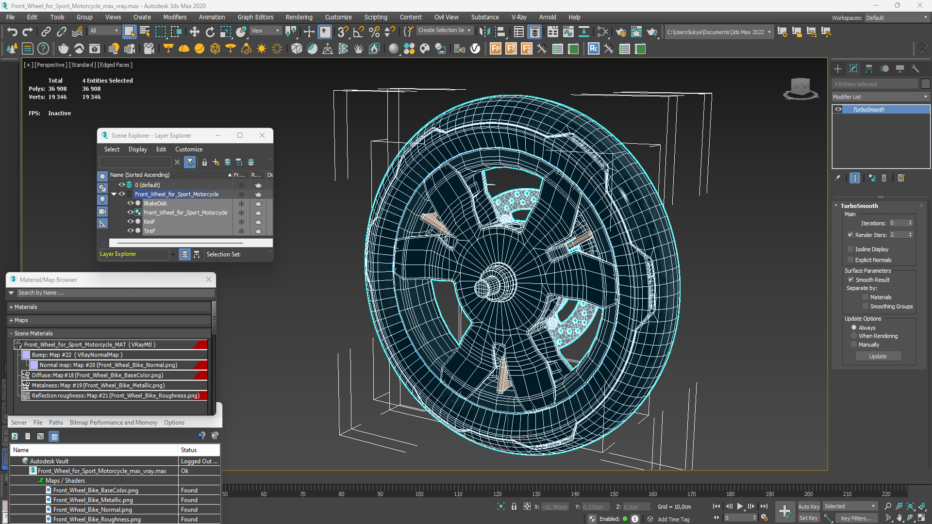 Front Wheel for Sport Motorcycle 3D