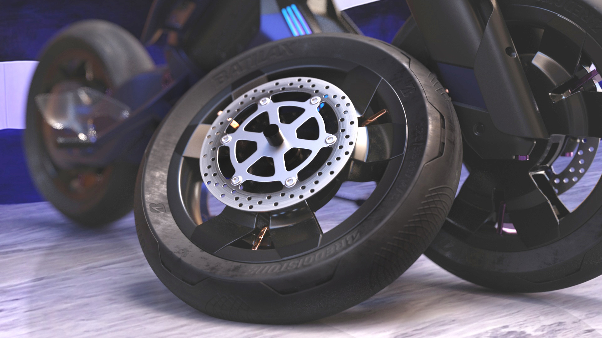 Front Wheel for Sport Motorcycle 3D