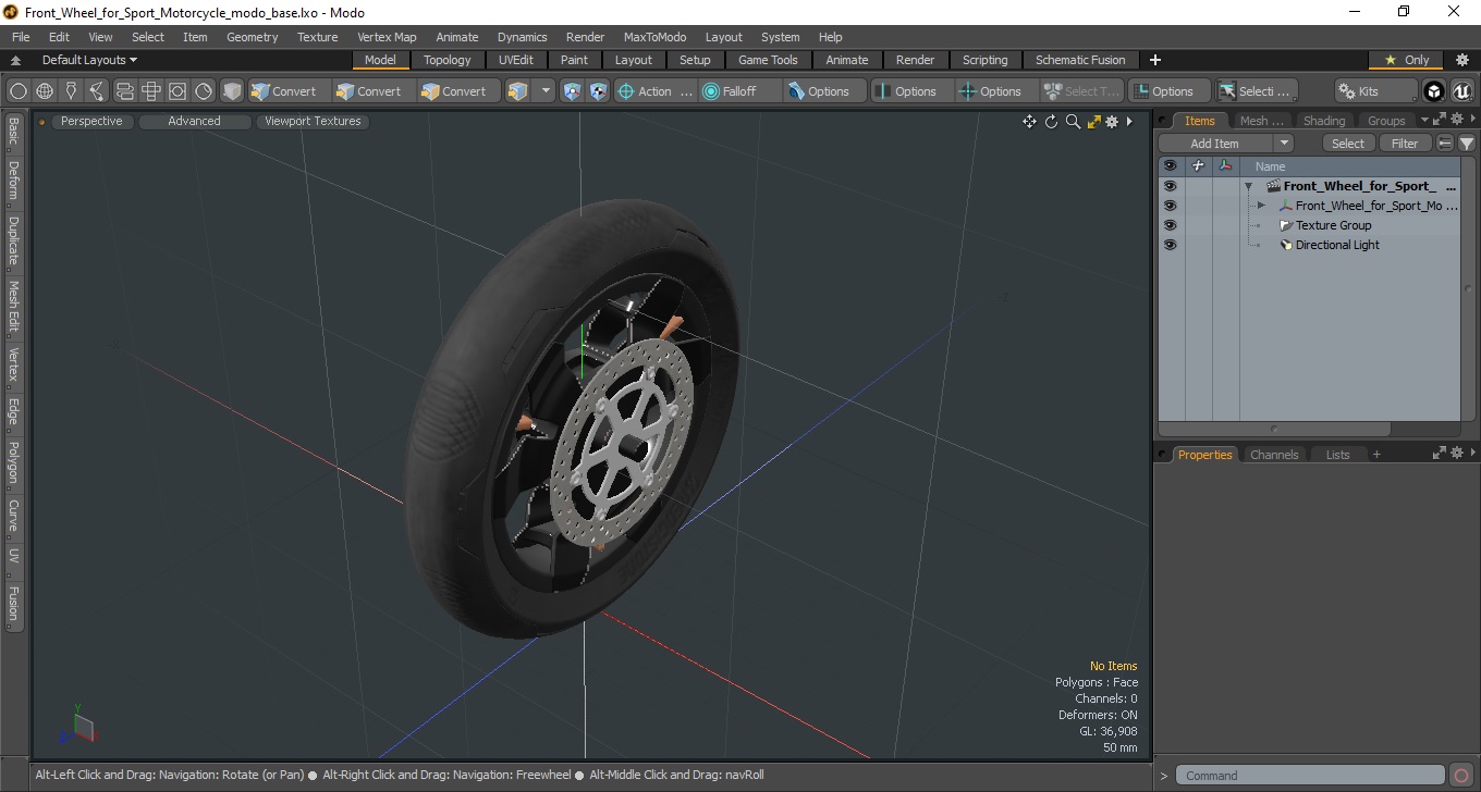 Front Wheel for Sport Motorcycle 3D