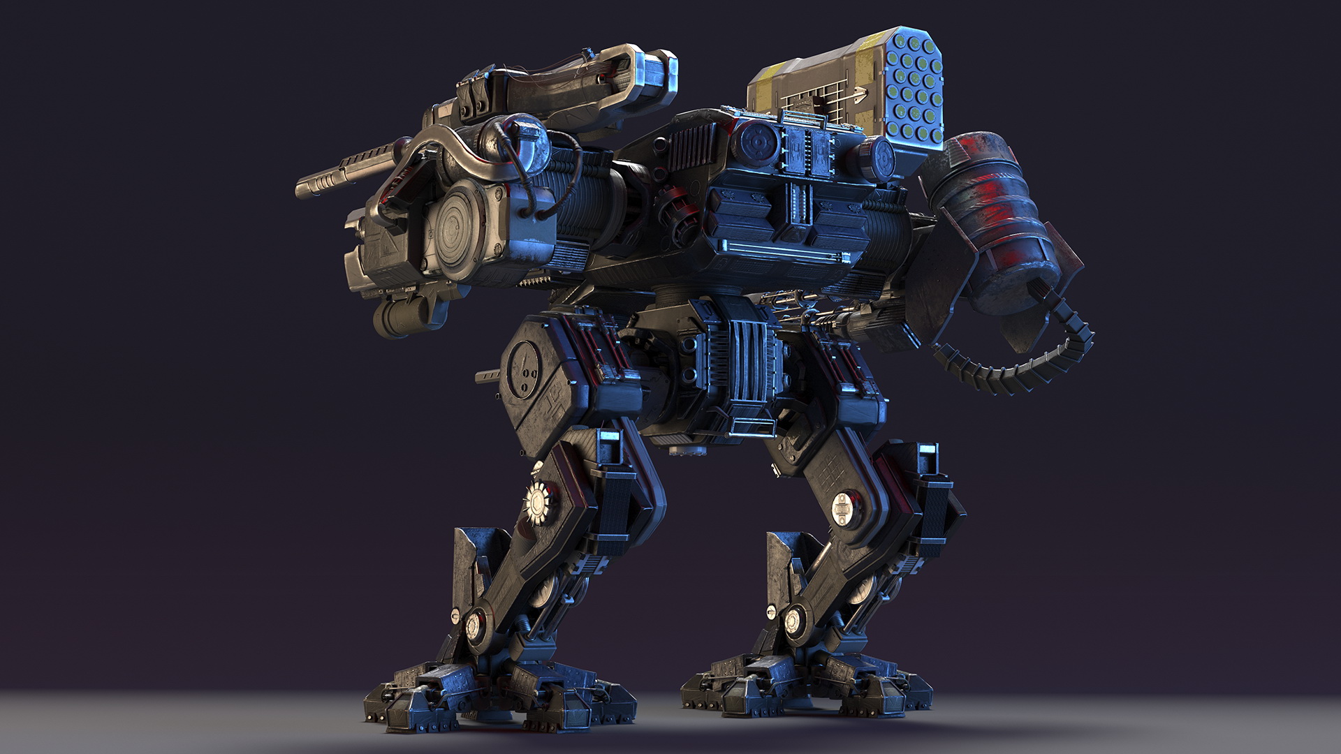 Giant Walking War Machine Rigged 3D