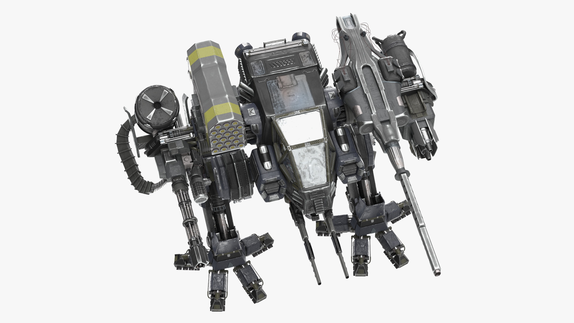 Giant Walking War Machine Rigged 3D