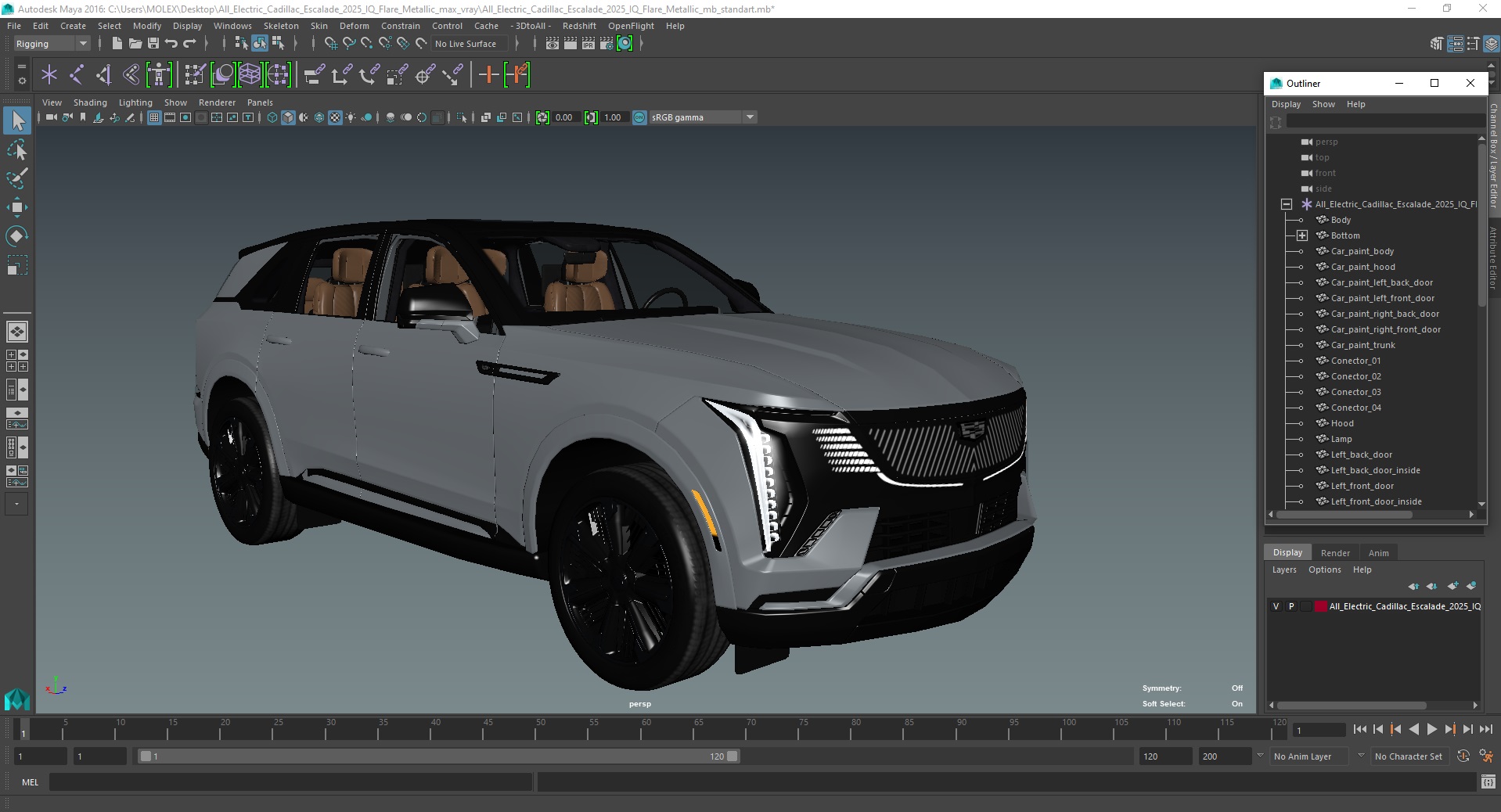 3D All Electric Cadillac Escalade 2025 IQ Flare Metallic model