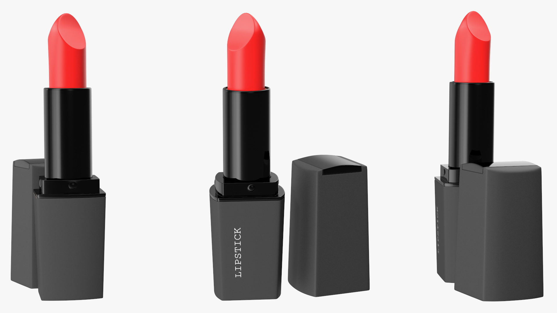 Square Lipsticks 5 Colors Set 3D model