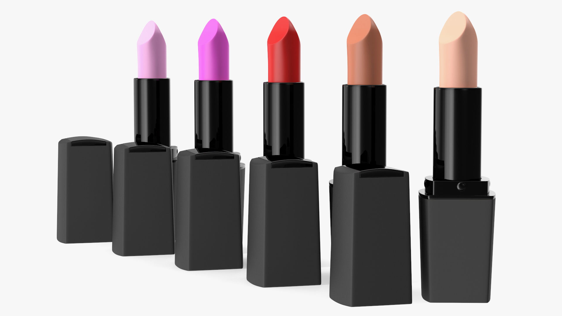 Square Lipsticks 5 Colors Set 3D model