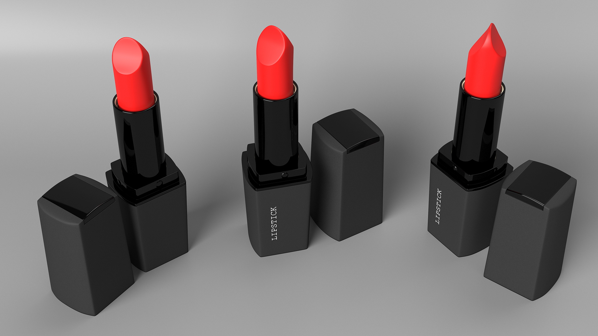 Square Lipsticks 5 Colors Set 3D model