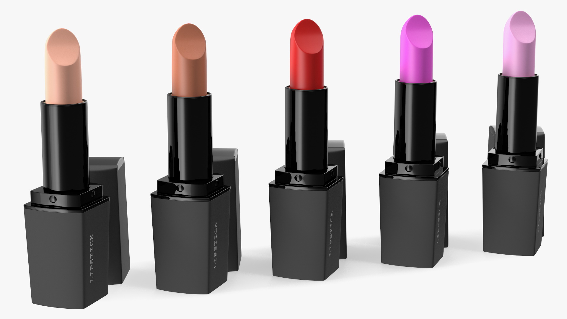 Square Lipsticks 5 Colors Set 3D model